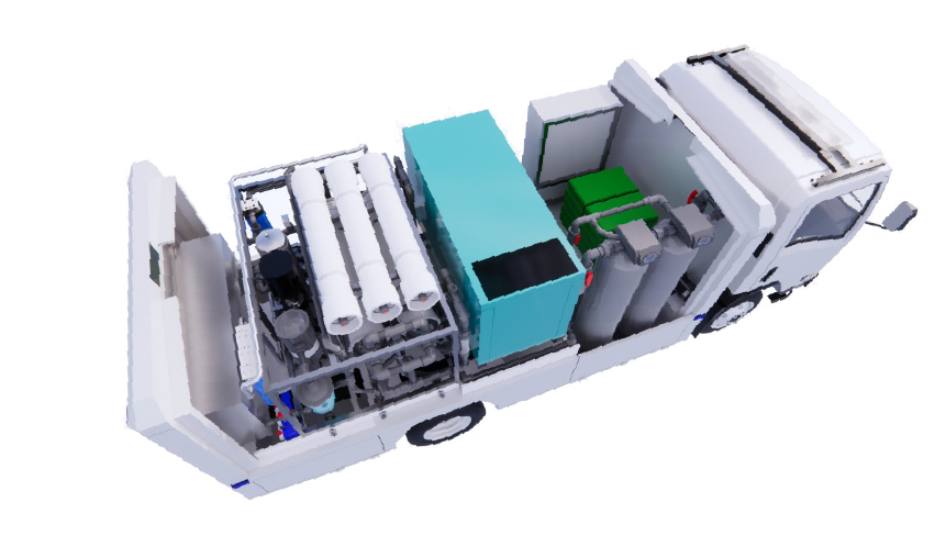 Mobile WTP, Mobile water treatment, Mobil filter air, RO air laut, Filter air sungai, Water treatment truk, Sistem pengolahan air portabel, Portable WTP