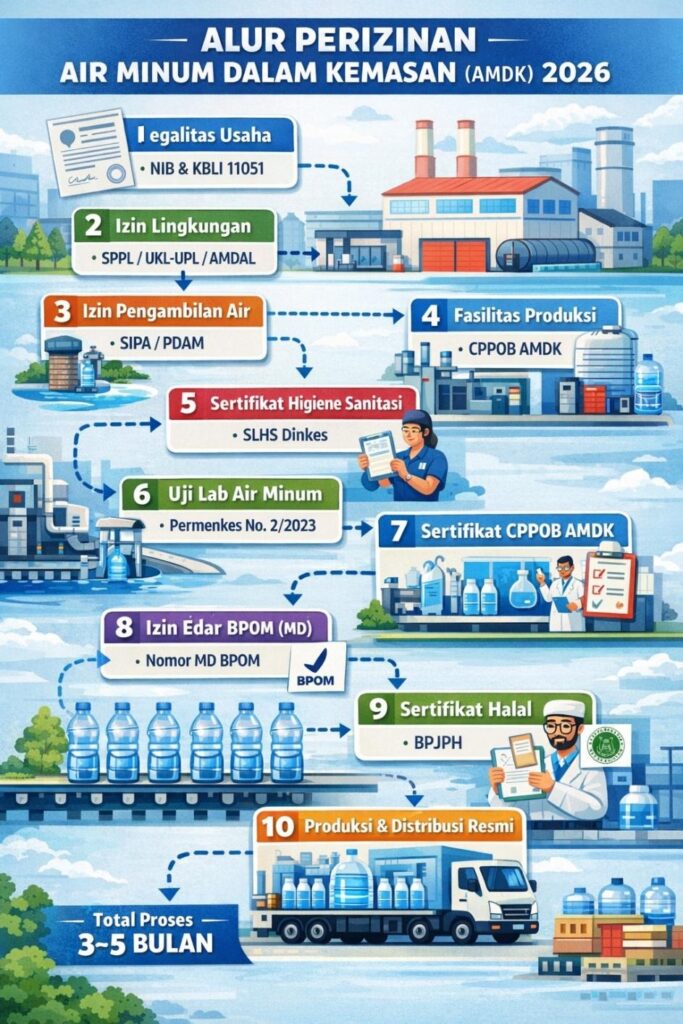 Alur Proses Perijinan Air MInum Dalam Kemasan (AMDK) tahun 2026